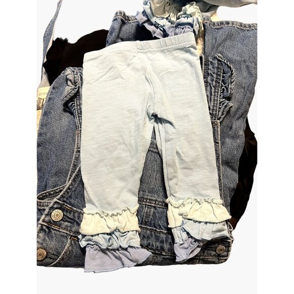 Matilda Jane Blue ruffle leggings pants Girls Size 6-12 months Used Condition Cl - Picture 7 of 7